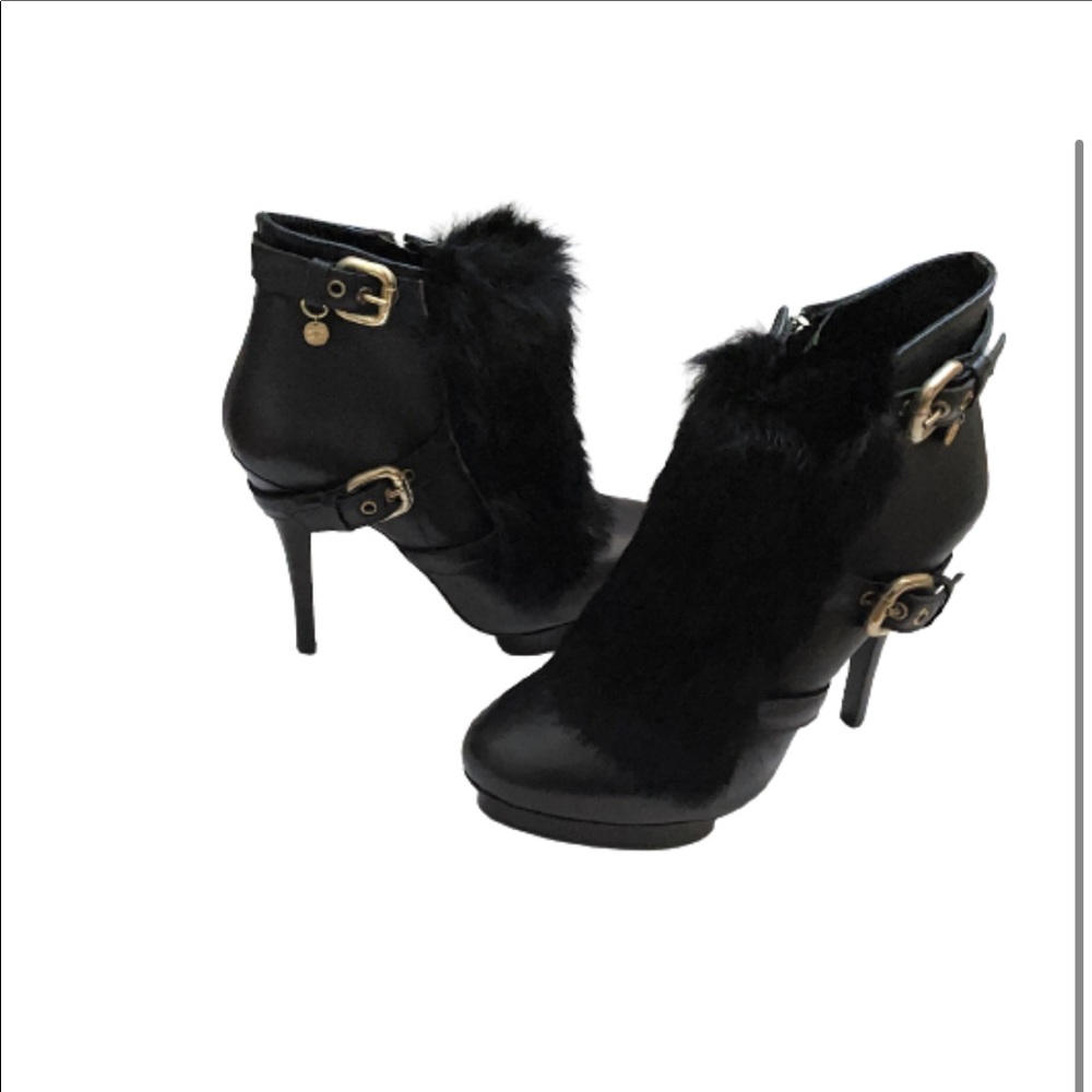 Elisabetta Franchi Ankle Boots with real mink fur